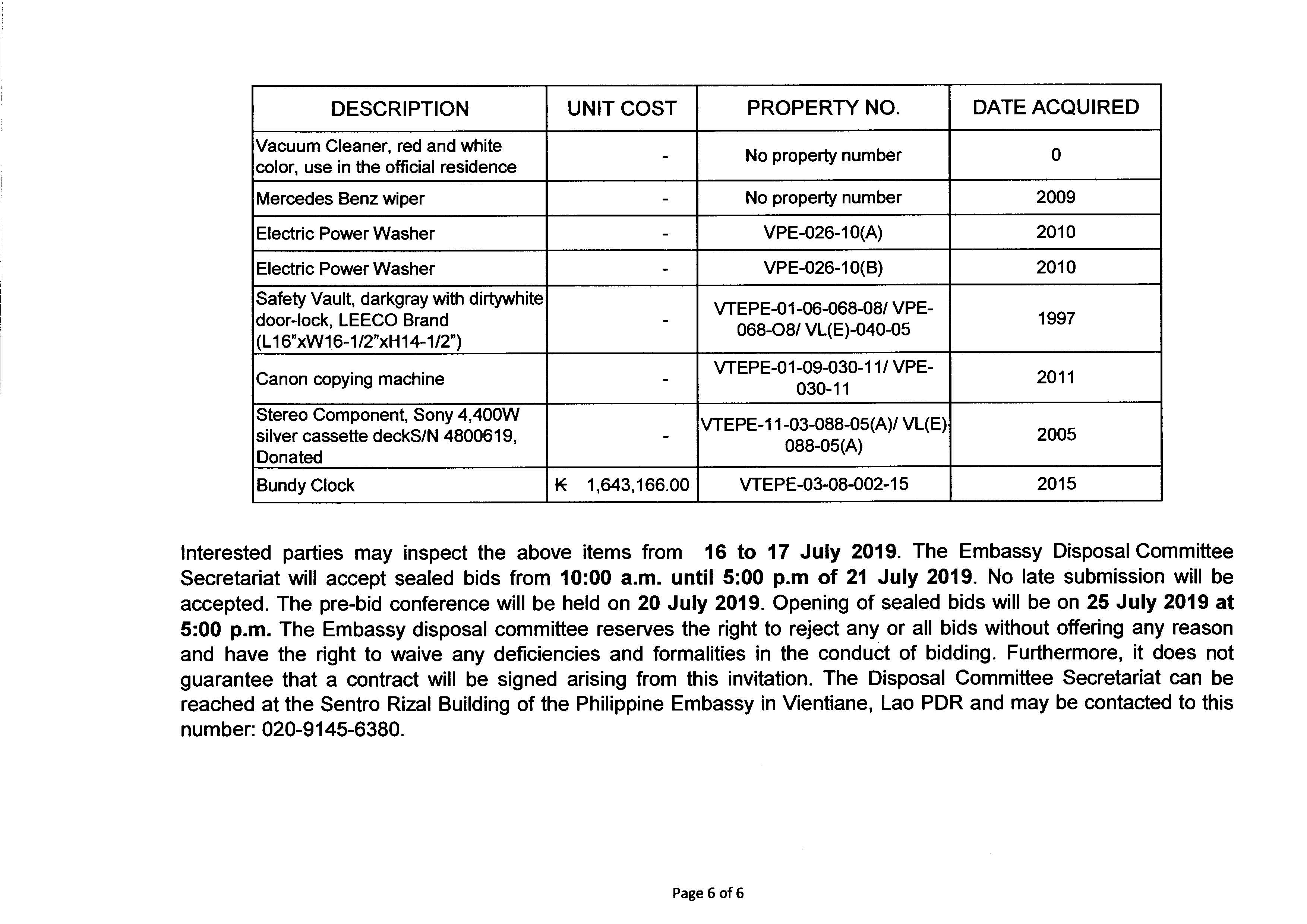 Embassy Equipments.15 July 2019.2 Page 6