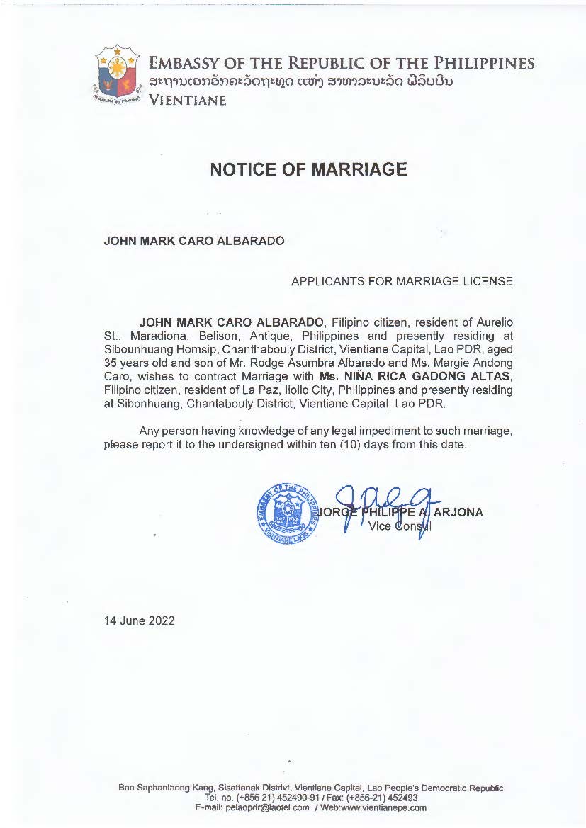 albarado.altas.notice of marriage.14jun2022 Page 1