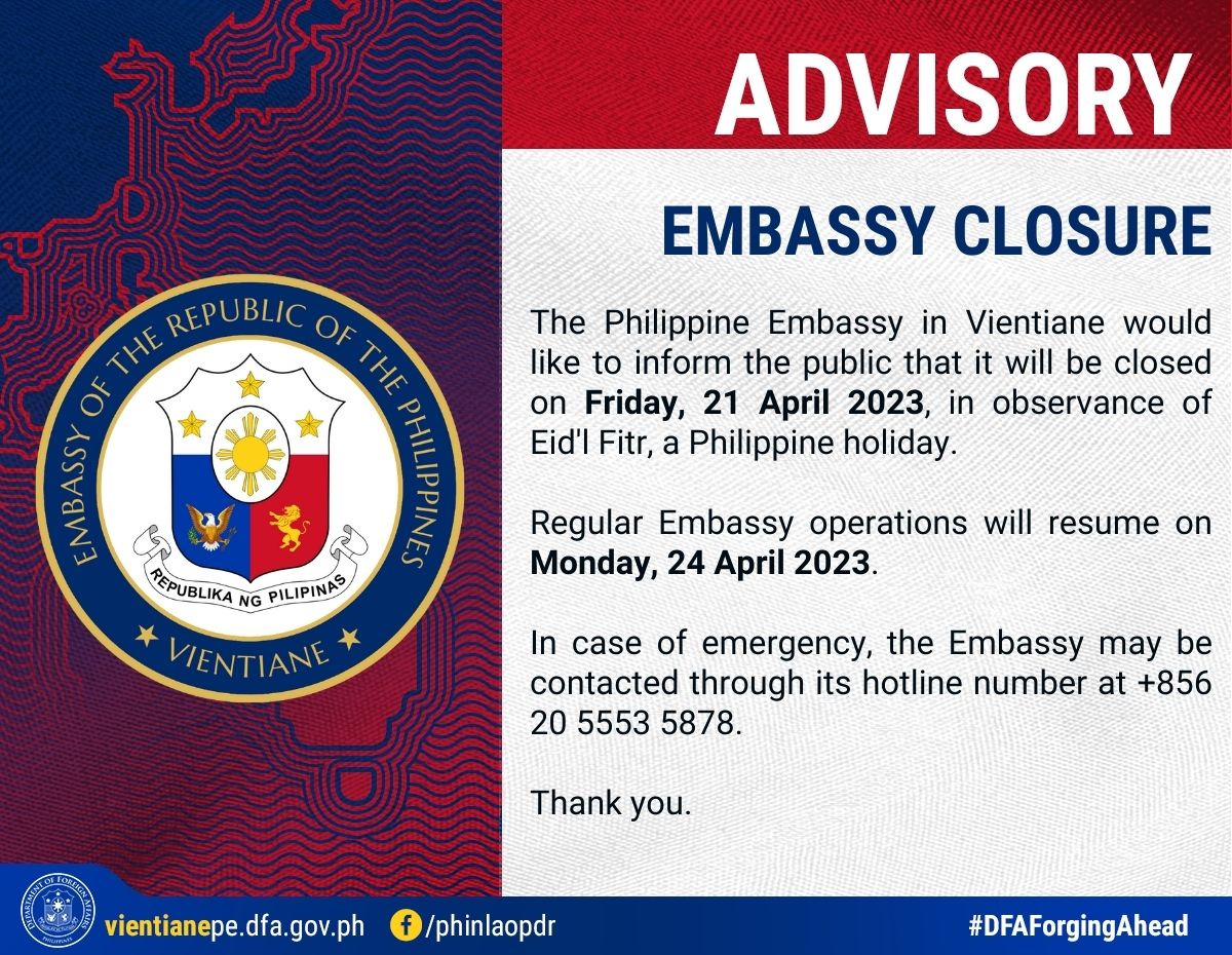 2023 04 21 Advisory Embassy Closure