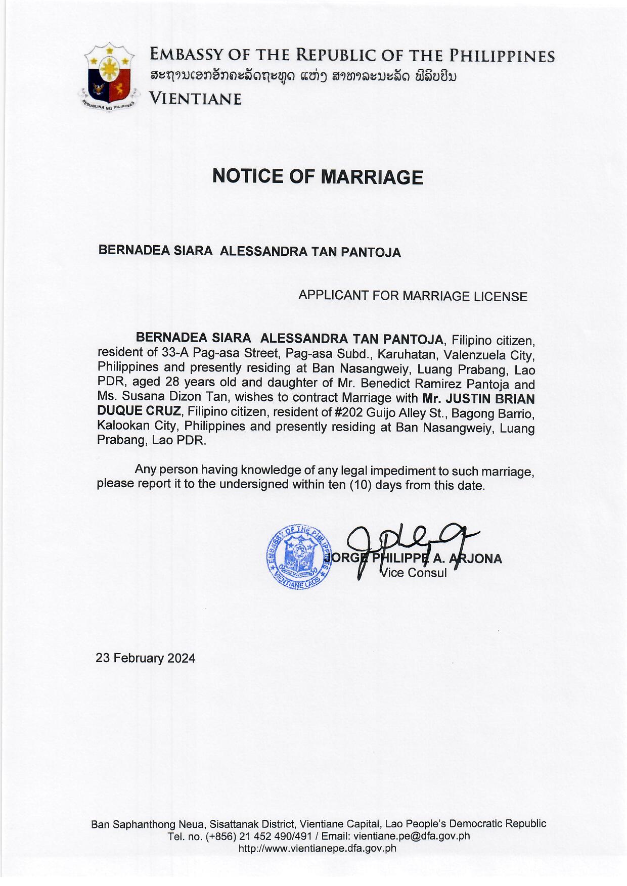 cruz.pantoja.notice of marriage.23feb2024 Page 2